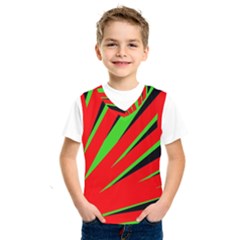 Rays Light Chevron Red Green Black Kids  Sportswear by Mariart