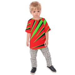 Rays Light Chevron Red Green Black Kids Raglan Tee