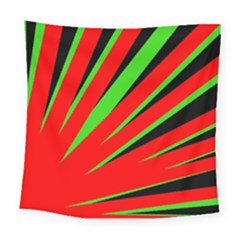 Rays Light Chevron Red Green Black Square Tapestry (large) by Mariart