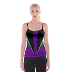 Rays Light Chevron Purple Green Black Line Spaghetti Strap Top