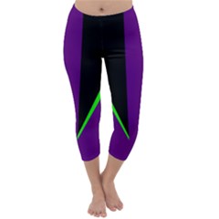 Rays Light Chevron Purple Green Black Line Capri Winter Leggings  by Mariart