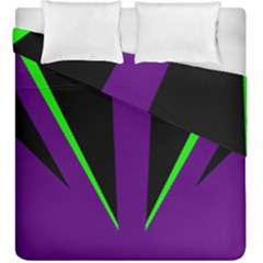 Rays Light Chevron Purple Green Black Line Duvet Cover Double Side (king Size)