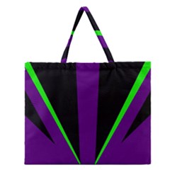 Rays Light Chevron Purple Green Black Line Zipper Large Tote Bag by Mariart