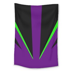 Rays Light Chevron Purple Green Black Line Large Tapestry by Mariart