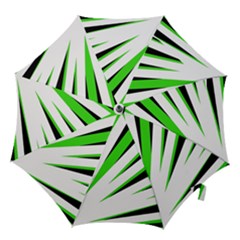 Rays Light Chevron White Green Black Hook Handle Umbrellas (large) by Mariart