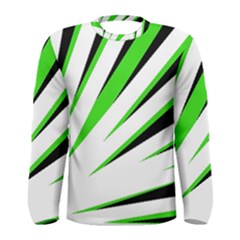 Rays Light Chevron White Green Black Men s Long Sleeve Tee