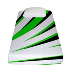 Rays Light Chevron White Green Black Fitted Sheet (single Size) by Mariart