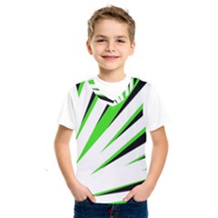 Rays Light Chevron White Green Black Kids  Sportswear by Mariart