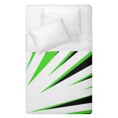 Rays Light Chevron White Green Black Duvet Cover (single Size) by Mariart