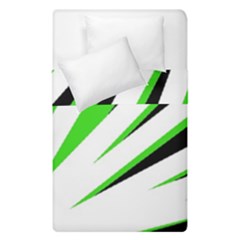 Rays Light Chevron White Green Black Duvet Cover Double Side (single Size) by Mariart