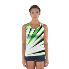 Rays Light Chevron White Green Black Women s Sport Tank Top  by Mariart