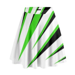 Rays Light Chevron White Green Black High Waist Skirt by Mariart