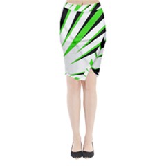 Rays Light Chevron White Green Black Midi Wrap Pencil Skirt by Mariart