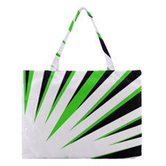 Rays Light Chevron White Green Black Medium Tote Bag by Mariart