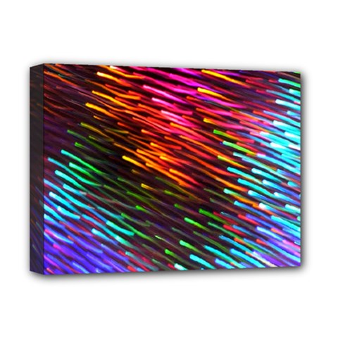 Rainbow Shake Light Line Deluxe Canvas 16  X 12  