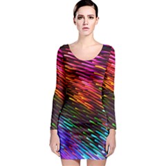 Rainbow Shake Light Line Long Sleeve Bodycon Dress by Mariart