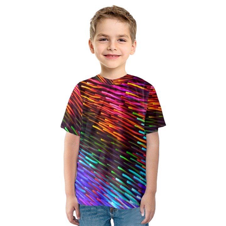 Rainbow Shake Light Line Kids  Sport Mesh Tee