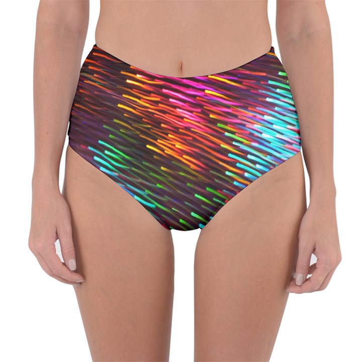 Rainbow Shake Light Line Reversible High-Waist Bikini Bottoms