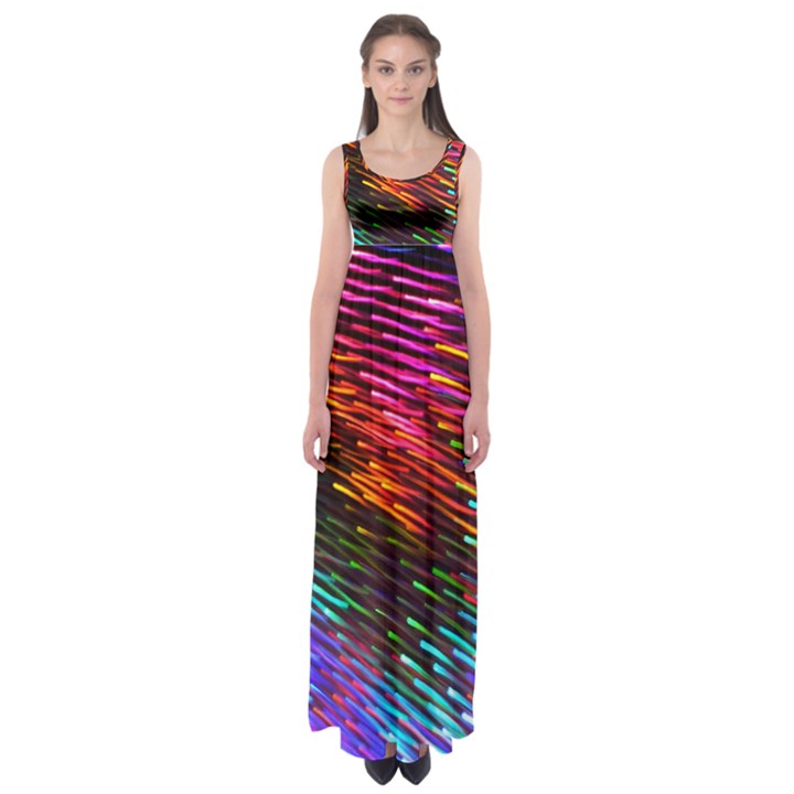 Rainbow Shake Light Line Empire Waist Maxi Dress