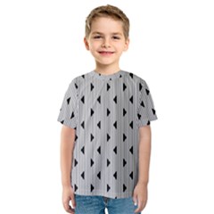 Stripes Line Triangles Vertical Black Kids  Sport Mesh Tee