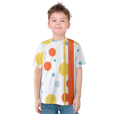 Stripes Dots Line Circle Vertical Yellow Red Blue Polka Kids  Cotton Tee by Mariart