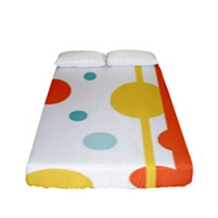 Stripes Dots Line Circle Vertical Yellow Red Blue Polka Fitted Sheet (full/ Double Size) by Mariart