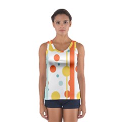 Stripes Dots Line Circle Vertical Yellow Red Blue Polka Women s Sport Tank Top  by Mariart