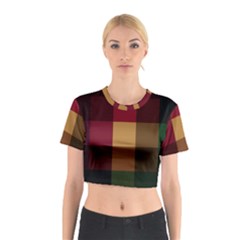 Stripes Plaid Color Cotton Crop Top by Mariart