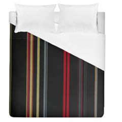 Stripes Line Black Red Duvet Cover (queen Size)