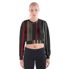 Stripes Line Black Red Cropped Sweatshirt by Mariart