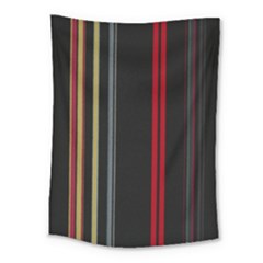 Stripes Line Black Red Medium Tapestry by Mariart