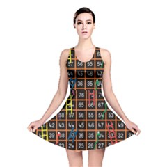 Snakes Ladders Game Plaid Number Reversible Skater Dress by Mariart