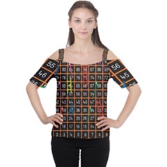 Snakes Ladders Game Plaid Number Women s Cutout Shoulder Tee