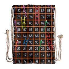 Snakes Ladders Game Plaid Number Drawstring Bag (large) by Mariart