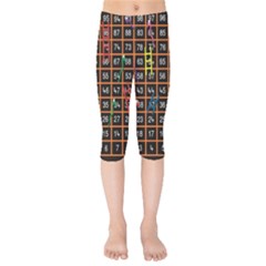 Snakes Ladders Game Plaid Number Kids  Capri Leggings 