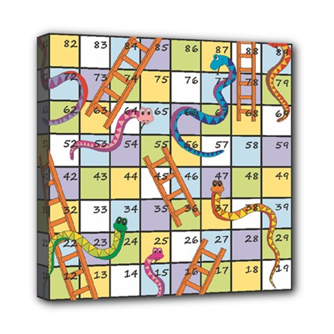 Snakes Ladders Game Board Mini Canvas 8  X 8 