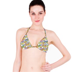 Snakes Ladders Game Board Bikini Top by Mariart