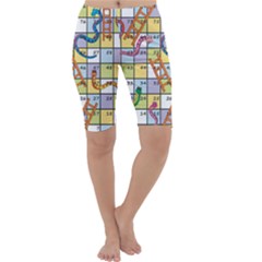 Snakes Ladders Game Board Cropped Leggings  by Mariart