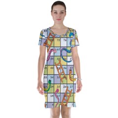 Snakes Ladders Game Board Short Sleeve Nightdress by Mariart