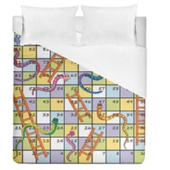 Snakes Ladders Game Board Duvet Cover (queen Size)