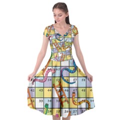 Snakes Ladders Game Board Cap Sleeve Wrap Front Dress by Mariart