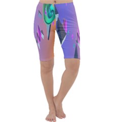 Triangle Wave Rainbow Cropped Leggings 