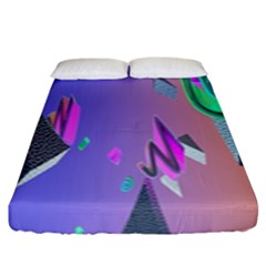 Triangle Wave Rainbow Fitted Sheet (king Size) by Mariart