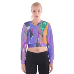 Triangle Wave Rainbow Cropped Sweatshirt by Mariart