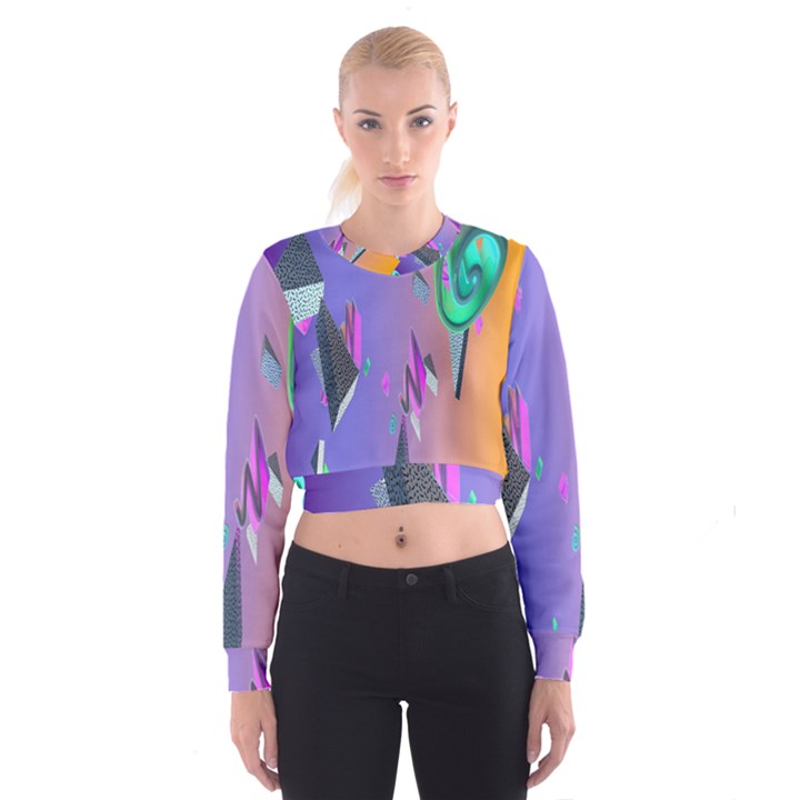 Triangle Wave Rainbow Cropped Sweatshirt