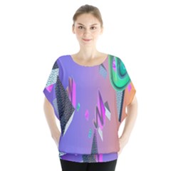 Triangle Wave Rainbow Blouse