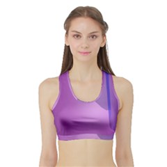 Verre Bleu Wave Chevron Waves Purple Sports Bra With Border by Mariart