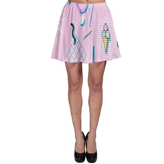 Vintage Unique Graphics Memphis Style Geometric Skater Skirt