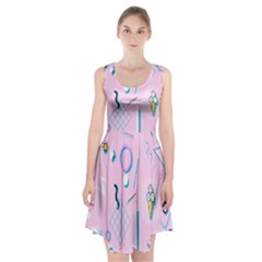 Vintage Unique Graphics Memphis Style Geometric Racerback Midi Dress by Mariart