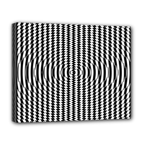 Vertical Lines Waves Wave Chevron Small Black Deluxe Canvas 20  X 16  